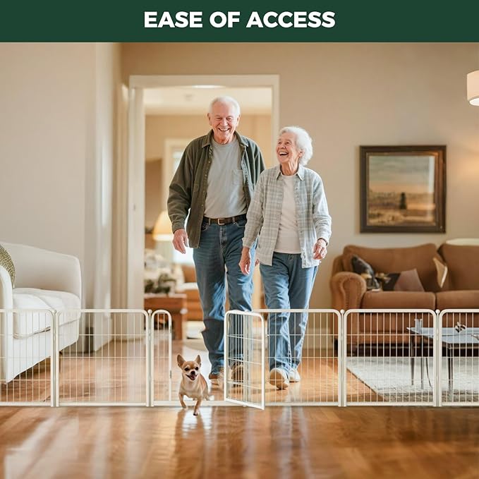 FXW Homeplus Unleashed Indoor Dog Playpen - Stress-Free and Safe Play, Heavy Duty 24 Inch 4 Panels Dog Pen for Puppy and Small Dogs, White│Patented