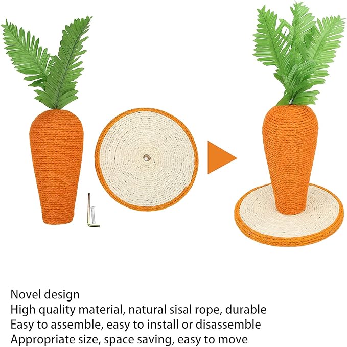 Cat Scratching Post, Vertical Carrot Cat Climbing Frame, Kitten Training Climbing Frame for Indoor Cats and Kittens