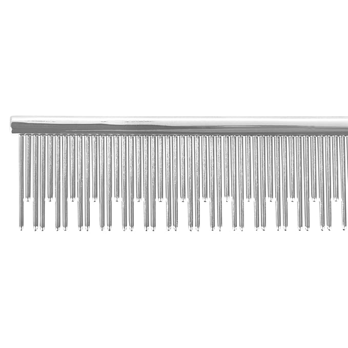 Eye Envy ProGlide Deshedding and Detangling Comb for Long-Haired Cats | Remove Undercoat, Excess Hair, Tangles & Knots | 6" Dual-Tooth Comb with Rounded Pins
