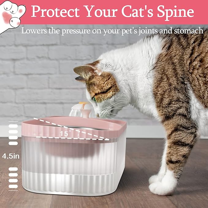 Cat Water Fountain, Ultra Silent Pet Fountain 100oz/3L with Cat Bowl, Automatic Dog Water Dispenser with Smart Pump for Cats, Small to Medium Dogs