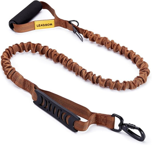 6FT Highly Reflective Heavy Duty Elastic Bungee Medium and Large Dog Leash Shock Absorbing with Comfortable Padded Handle and Traffic Handle Suitable for Training