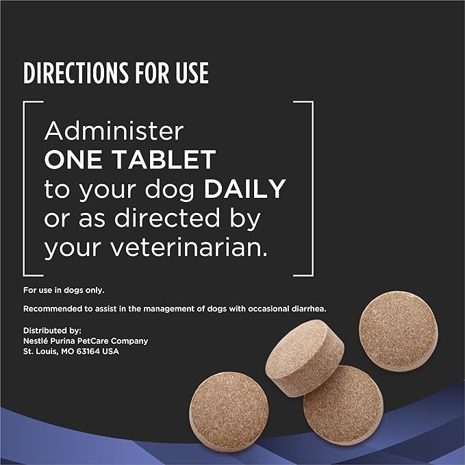 Purina Pro Plan Veterinary Supplements FortiFlora Probiotics for Dogs Chewable Tablets for Digestive Gut Health and Diarrhea - 90 ct. Canister