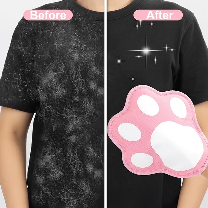 Mity rain 2PCS Pet Hair Removal Glove, Reusable Magical Brush Pet Hair for Cats & Dogs, Electrostatic Pet Hair Remover for Laundry, Carpet, Furniture, Car, Bedding, Easy Cleaning & Grooming Tool Pink