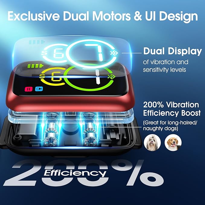 1S Stop Barking Smart Dog Bark Collar, Humane Anti Barking Device with Beep & Vibration, 7 Adjustable Sensitivity, Ultra-Light Bark Collar for Small Medium Large Dogs IP67 Waterproof Indoor Outdoor