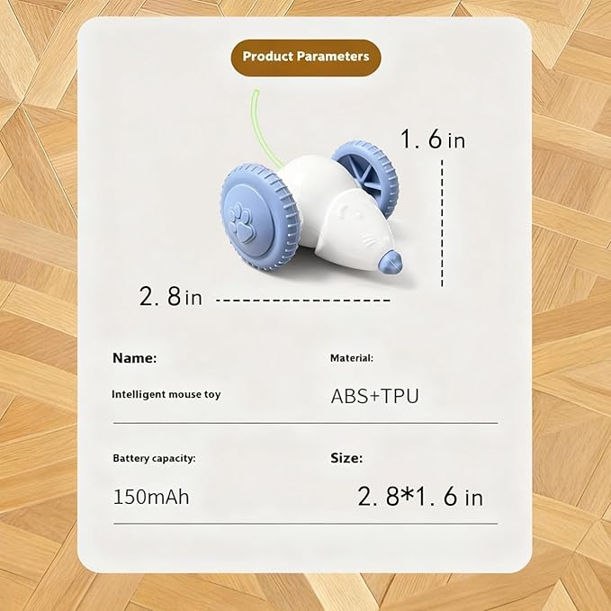 Interactive Cat Toys for Indoor Cats,Automatic Moving Kitten Toys,Cat Mouse Toy with Tail Lights,Cat Toys for Bored Indoor Adult Cats,Cat Enrichment,Smart Electric Tails for Chasing Pet Toys