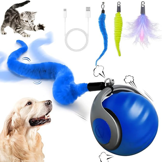 Interactive Cat Ball Toy 2.0 Cat Toy,Smart Interactive Cat Ball Toy for Indoor Cats with 3 Tails 2 Speeds,Obstacle Avoidance Smart Cat Toys for Keep Them Busy for Small/Medium/Large Cats
