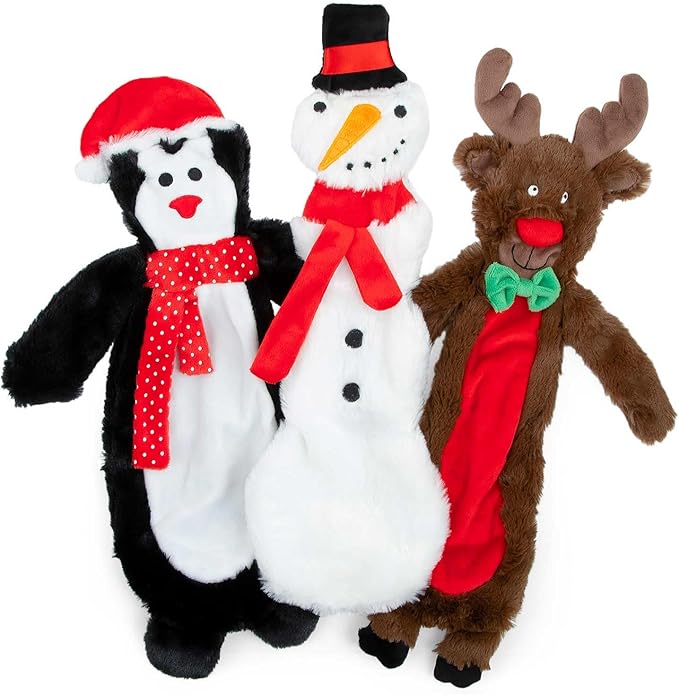 Jeffers Pet Plush Dog Toy with Squeaker, Christmas Reindeer 12"- Durable & Safe for Puppies & Dogs, Holiday Stocking Stuffer, Soft Interactive Play, Fetch & Tug Pet Toy, Best Gift for Active Games