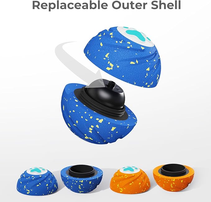 Lovkid Smart Interactive Dog Toys Ball - Durable E-TPU Material for Aggressive Chewers, 3 Play Modes to Keep Them Busy, Pet Gift for Medium and Large Dogs, Indoor & Outdoor Use (Blue)