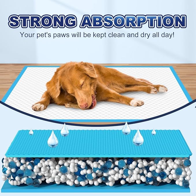 Puppy Pads XL 100 Count, Dog Pee Pads Extra Large, 34"x28" Pee Pads for Dogs, X-Large Disposable Dog Training Pads Super Absorbent&Leak-Proof, Quick-Dry Potty Piddle Pads for Doggy, Cats, Pet Supplies
