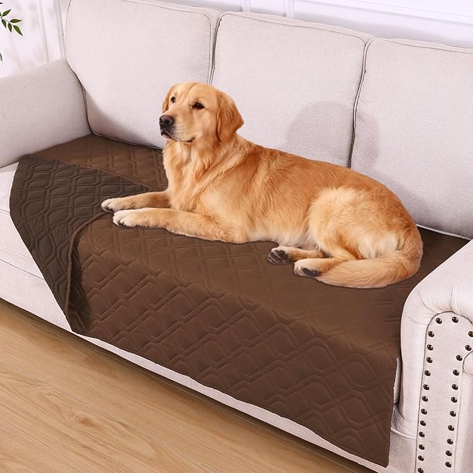 hyha Waterproof Dog Bed Blanket, Soft Pet Blankets, Waterproof Couch Cover for Dogs, Reversible Sofa Covers Washable for Furniture (40x80 Inch, Brown/Chocolate)