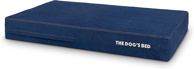 The Dog’s Bed Orthopedic Memory Foam Dog Bed, XL Blue Denim, Pain Relief for Arthritis, Hip & Elbow Dysplasia, Post Surgery, Lameness Supportive, Calming, Waterproof Washable Cover Veterinary Approved