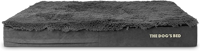 The Dog’s Bed Orthopedic Memory Foam Dog Bed, XXL Grey Fur, Pain Relief for Arthritis, Hip & Elbow Dysplasia, Post Surgery, Lameness Supportive, Calming, Waterproof Washable Cover, Veterinary Approved