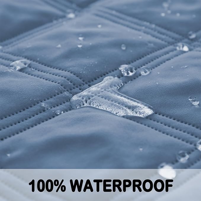 fuguitex Waterproof Dog Blanket Reversible for Small Dogs Resistant Leakproof Washable Couch Cushion Bed Protector Cover for Indoor Furniture Pet Friendly(40"*50",Violet Blue+ Light Blue)