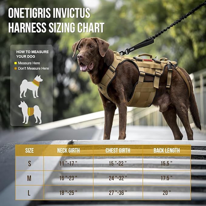 OneTigris Dog Lift Harness for Large Dogs, Dog Hip Support Brace, Full Body Lifter with Handles Invictus Multifunctional Mobility Assistance Vest for Back Legs (Brown, XL)