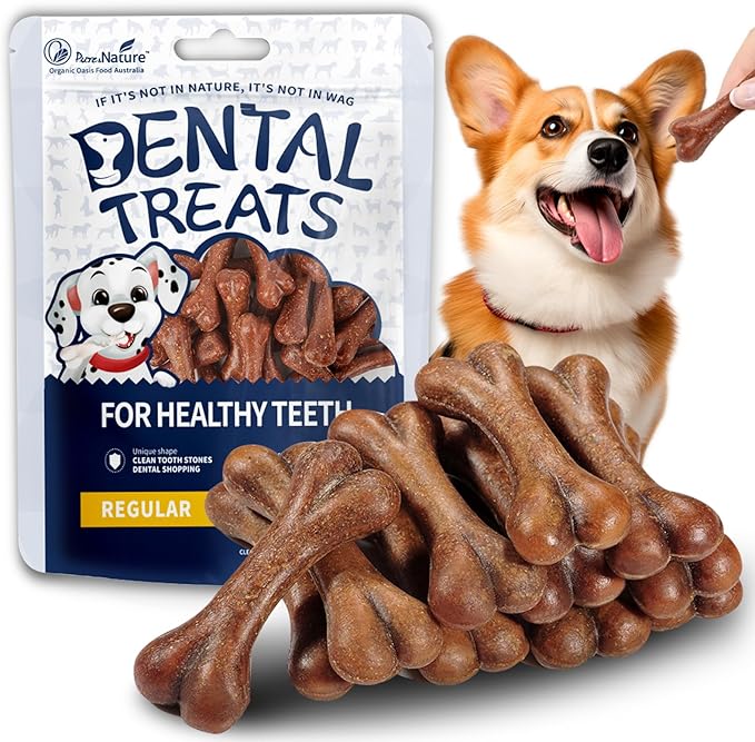 Dental Chew Bone Sticks for Dogs - Beef Flavor Teeth Cleaning Treats, Chew Toy for Small to Medium Dogs, Healthy Teeth Cleaning Treats (S, Beef)