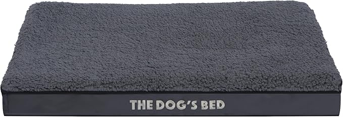 The Dog’s Bed Orthopedic Dog Bed, Medium Grey Plush, Waterproof, Supportive Dog Bed with Washable Replaceable Covers, Veterinary Approved