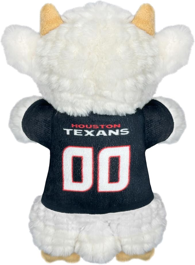 Pets First NFL Houston Texans Toy for Dogs and Cats with Squeaker, Wearing a Team Jersey! Fun & Sporty Goat Shaped Dog Chew Toy, Interactive Pet Toy