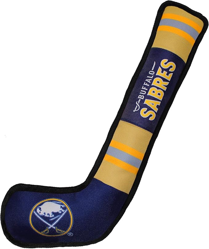 Pets First NHL Buffalo Sabres Stick Toy for Dogs & Cats. Play Hockey with Your Pet with This Licensed Dog Tough Toy Reward!