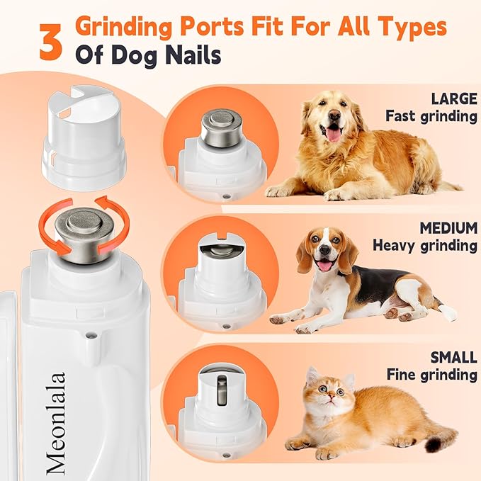 2-in-1 Dog Nail Clippers & Dog Nail Grinder with 2 LED Lights, Ultra-Quiet, USB Rechargeable, Multiple Grinding Methods, and Splash Guard for Small, Medium, and Large Dogs & Cats (White)