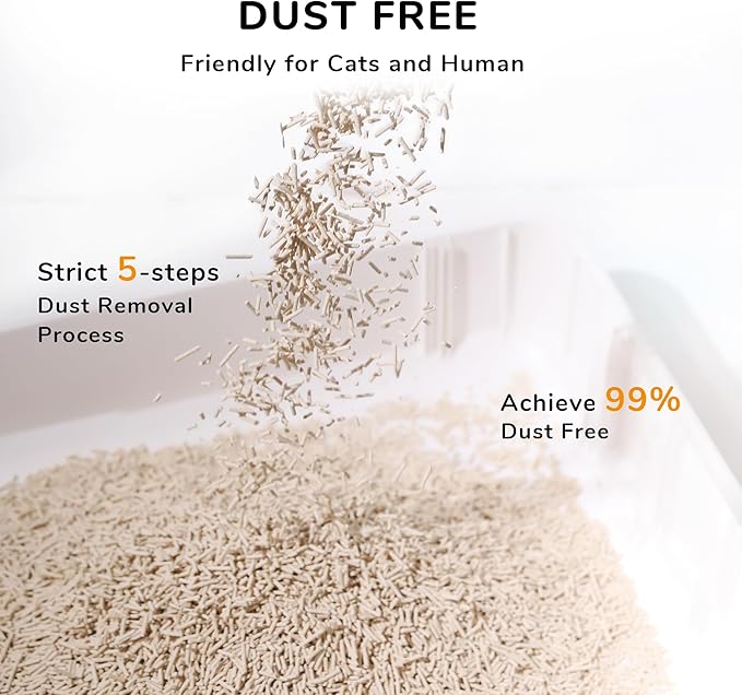 FUKUMARU Tofu Cat Litter, 12lb Clumping Litter for Cats, Mixed Corn Pellets, Dust-Free and Easy Clumping, Odour Control, Flushable, Low Residue