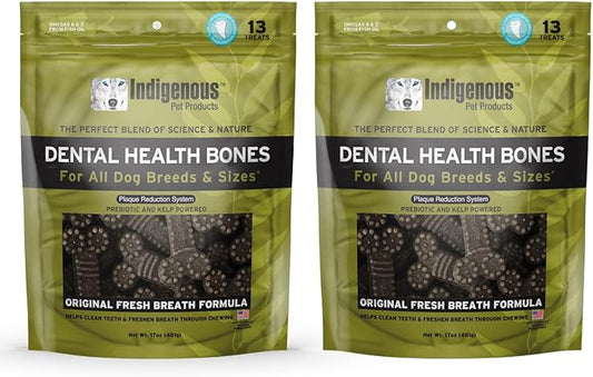 Indigenous Dental Health Bones Original Fresh Breath Flavor 17ounces (Pack of 2)