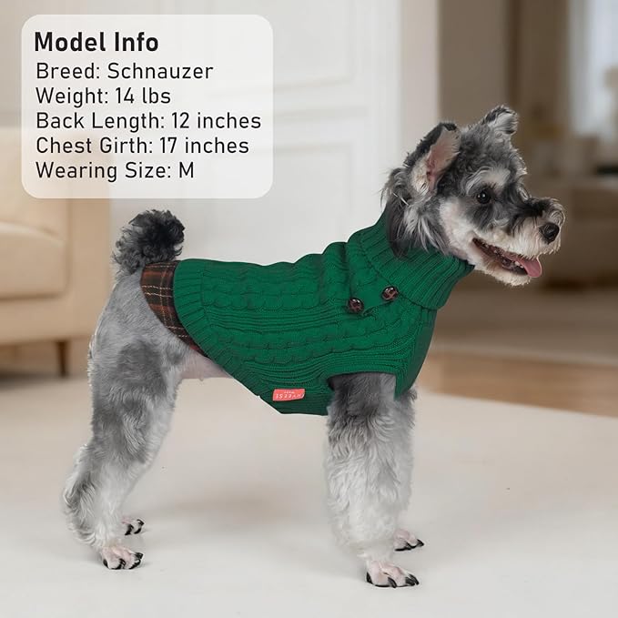 KYEESE Dog Sweater Soft Pullover Dog Sweaters for Small Dogs Male Comfy Pet Coat for Fall Winter Cold Weather Warm Turtleneck Small Dogs Sweater