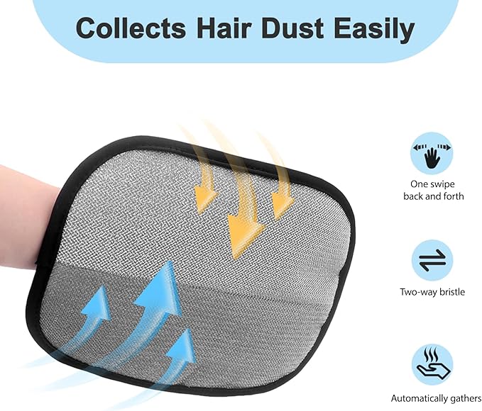 2 PCS Pet Hair Removal Glove, Reusable Electrostatic Cats & Dogs Hair Removal Tool for Couch, Furniture, Carpet, Car Seat, Clothes