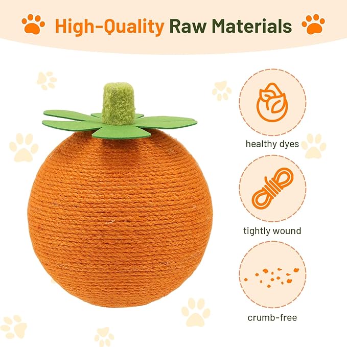 Sisal Scratching Post for Cat Kitten Small Cat Scratcher with Sugar Ball，Interactive Toy,Hanging Ball,Wooden 2 Level Track