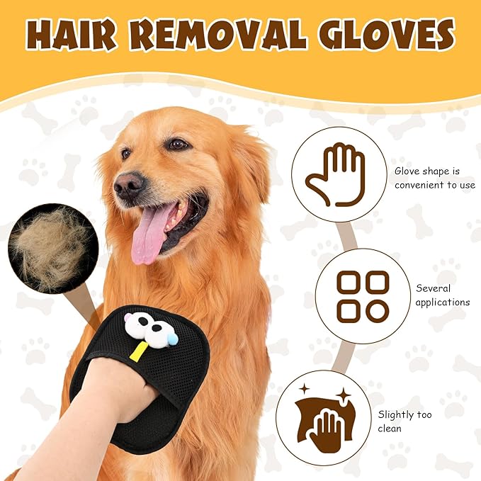 2 PCS Electrostatic Pet Hair Remover, Pet Hair Remover Tool for Cats & Dogs, Cleaning Gloves for Carpet, Couch, Furniture, Car Seat, Double-Sided, Reusable, Washable