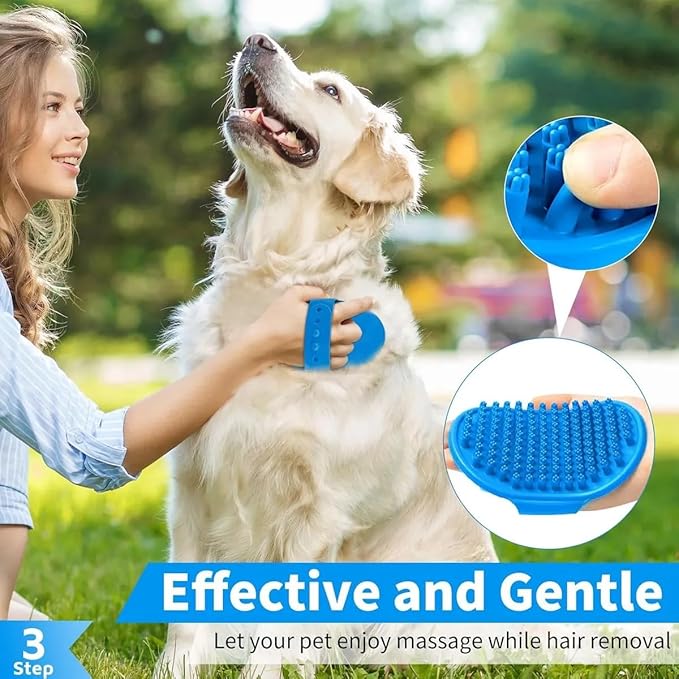 Self Cleaning Slicker Brush, Dog Cat Bunny Pet Grooming Shedding Brush, Easy to Remove Loose Undercoat, Pet Massaging Tool Suitable for Pets with Long or Short Hair (Blue)