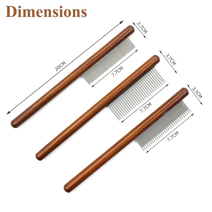 Pet Dog Cat Shedding Comb - Hair Buster Grooming Comb for Cats and Dogs, Rabbits, Daily-Use Cat Deshedding Brush, for Cats with Short and Long Fur (Long and Short Teeth)