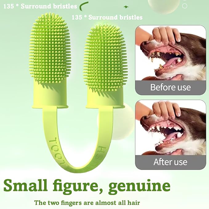 6Pcs Dog Bath Brush Set with Soap Dispenser - Cat Brush & Dog Toothbrush Kit | Silicone Pet Bathing Supplies for Washing, Shower & Shedding | Includes Finger Toothbrush, Scrubber for Small Breed
