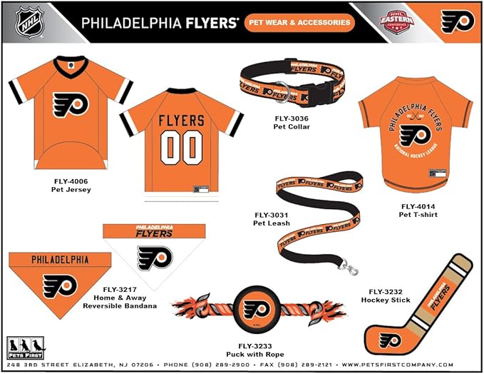 Pets First NHL Philadelphia Flyers Stick Toy for Dogs & Cats. Play Hockey with Your Pet with This Licensed Dog Tough Toy Reward!