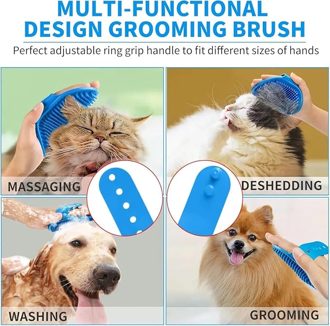 Self Cleaning Slicker Brush, Dog Cat Bunny Pet Grooming Shedding Brush, Easy to Remove Loose Undercoat, Pet Massaging Tool Suitable for Pets with Long or Short Hair (Blue)