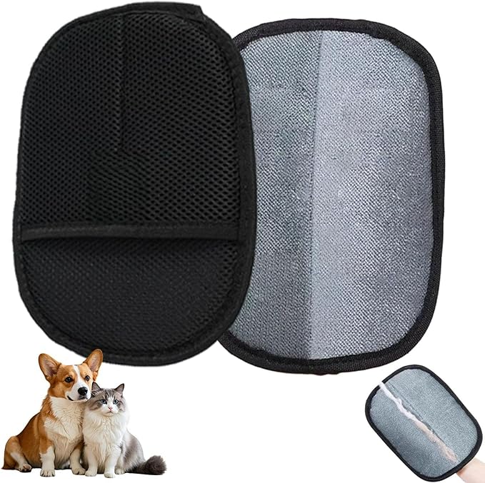 2 Pcs Pet Hair Removal Glove for Dogs & Cats, Reusable Electrostatic Pet Hair Remover Gloves, Electrostatic Gloves for Pet Hair, Lint Remover Gloves for Couch/Furniture/Carpet/Car Seat/Clothes/Bed