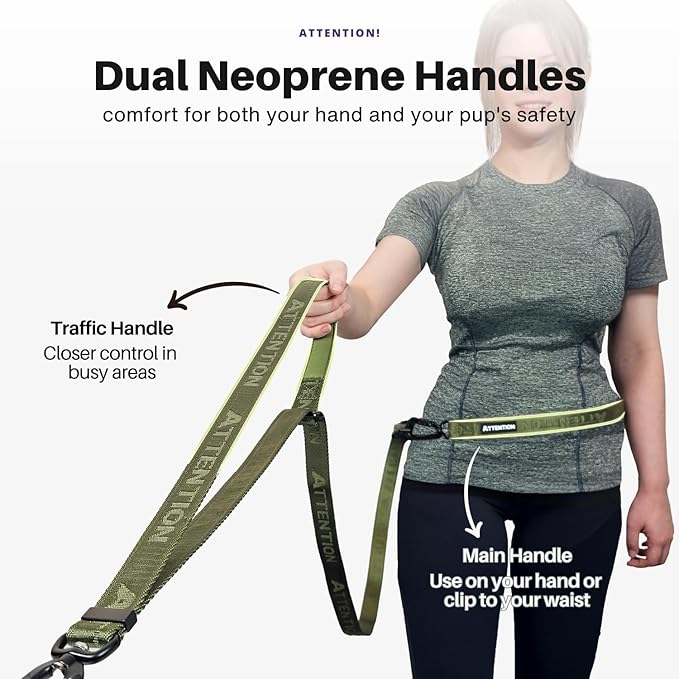 Heavy-Duty Tactical Dog Leash for Medium & Large Dogs, 6-in-1 Hands-Free Leash for Training, 4-7.5FT Waist Leash for Dog Walking (Midnight Purple)