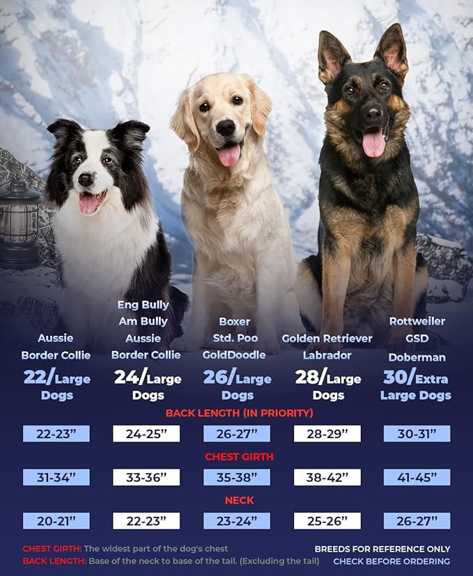 SPACE LION Dog Puffer Jacket, Down Winter Coat, Durable Outdoor Coat for Cold and Windy Conditions, Lightweight & Adjustable Fit Coats for Large Dogs, (Red, Size24/2XL)