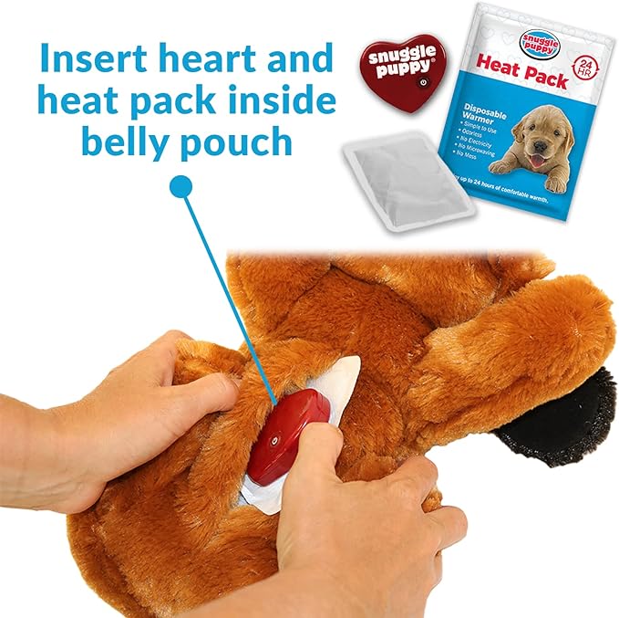 Original Snuggle Puppy Heartbeat Puppy Toy - Heartbeat Puppy for Dogs - Pet Anxiety Relief and Calming Aid - Comfort Dog Toy - Behavioral Training and Sleep Aid Cuddle buddy - Crate Training Essential