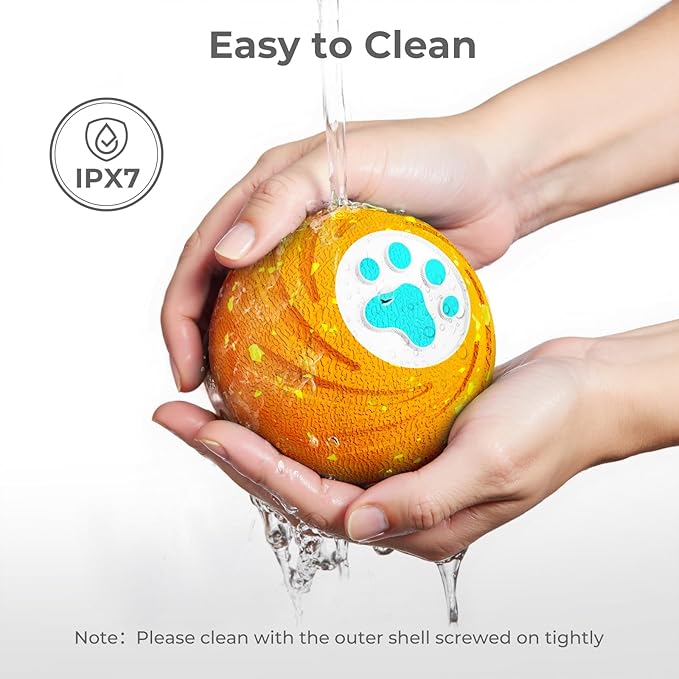 Lovkid Interactive Dog Ball Replacement Shell - Durable E-TPU Dog Toys for Aggressive Chewers, Indoor Outdoor Dog Play Toy to Keep Them Busy Orange(No Motor)