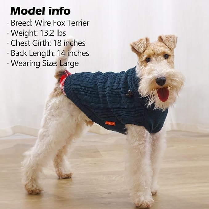 KYEESE Dog Sweater Warm Turtleneck Medium Dogs Sweater Thick Pet Coat for Fall Winter Cold Weather Soft Pullover Dog Sweaters for Medium Dogs Boy