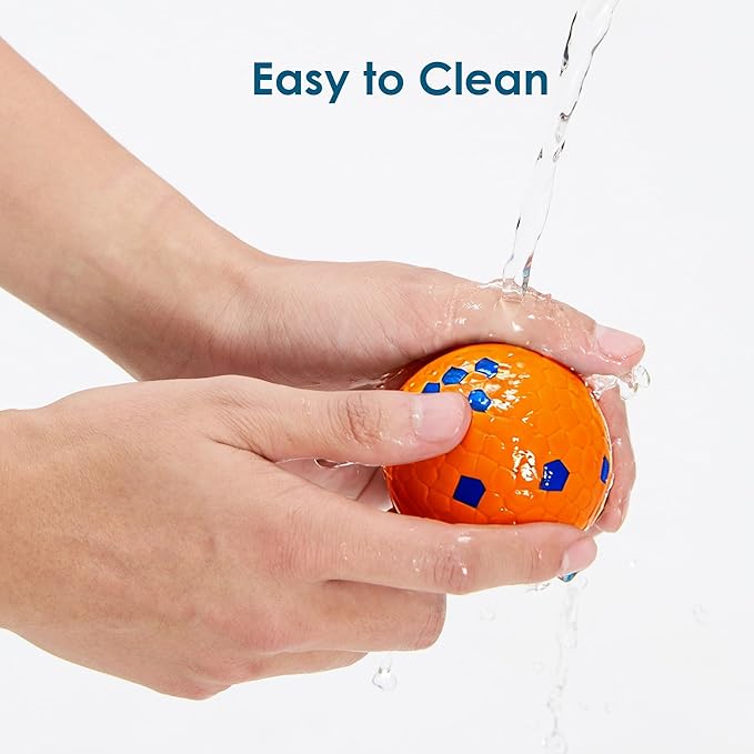 Diman Interactive Dog Toys Balls for Aggressive Chewers, Durable, Bouncy Fetch Balls, Interactive Pet Toys for Herding & Playing, Water, Orange& Blue (2 Pack)