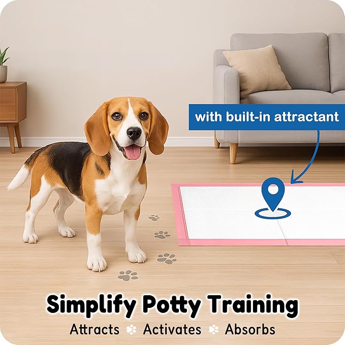 MoMoCo Puppy Pads, 23"x23"-100 Count Dog Pee Pads, Super Absorbent Disposable Dogs Training Pads , Leak-Proof, Quick-Drying Dogs Potty Pads for Doggies Puppies