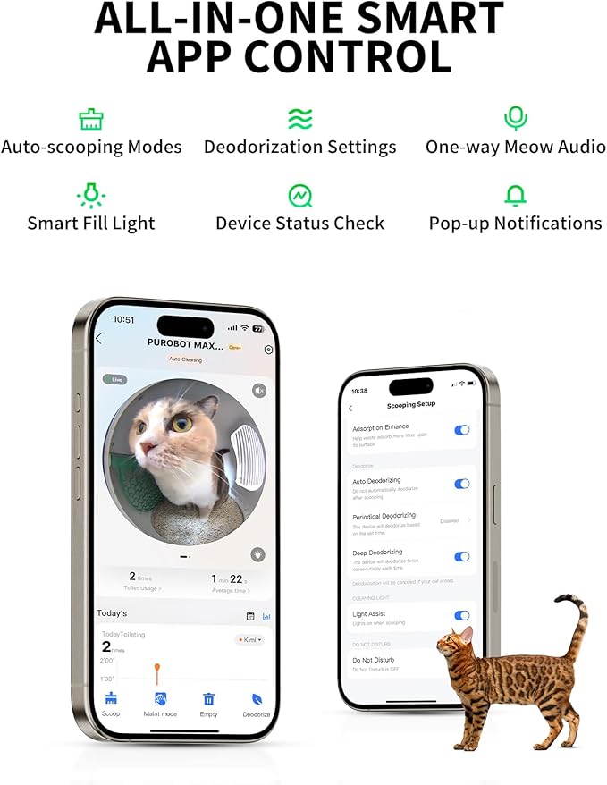 PETKIT 2025 New Purobot Max Pro Cat's Facial Recognition AI-Camera Automatic Cat Litter Box, 210° Wide Angle, 5G WiFi App Control Self Cleaning Cat Litter Box Large, Odor-Free & Integration Safety