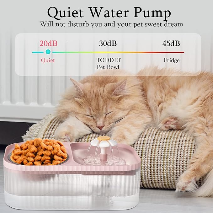 Cat Water Fountain, Ultra Silent Pet Fountain 100oz/3L with Cat Bowl, Automatic Dog Water Dispenser with Smart Pump for Cats, Small to Medium Dogs