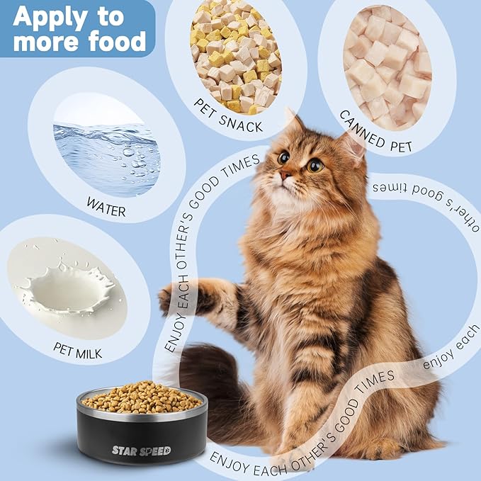 StarSpeed 42oz Stainless Steel Dog Bowls with Rubber Bottom Non-Slip Double Wall Metal Outdoor Dog Food and Water Bowls Weighted Insulated Pet Feeding Bowl for Small,Medium Sized Dogs or Cats