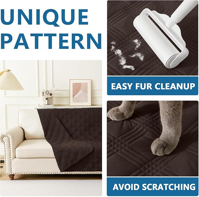 hyha Waterproof Dog Blanket, Reversible Pet Bed Blanket, Soft Sofa Couch Cover for Dogs Washable, Waterproof Pet Couch Covers for Sofa Puppy Cats Furniture Protector(30"x53", Chocolate/Chocolate)