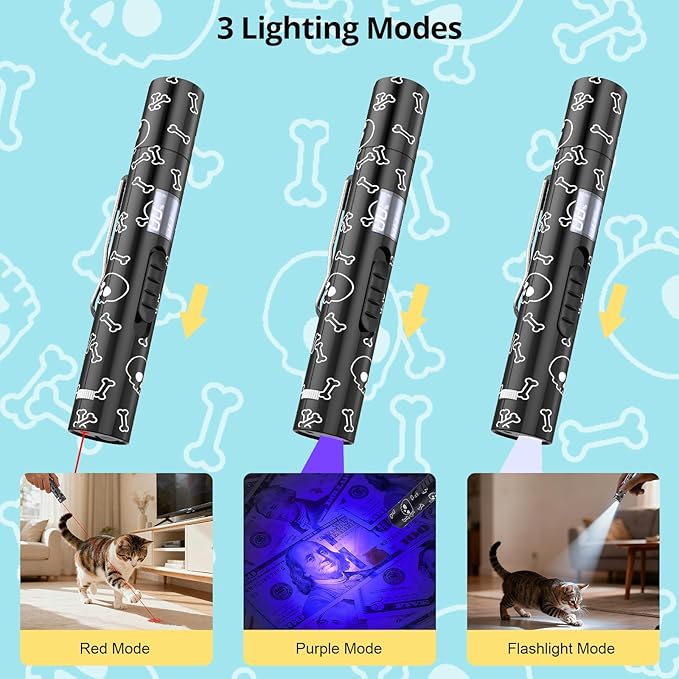 Cat Toy Pointer for Indoor Cats, Battery Level Display Screen, USB Rechargeable Kitten Toys with 7 Adjustable Patterns, Interactive Chase Toys for Indoor Cats & Dogs, Training & Exercise Fun（1 pcs）