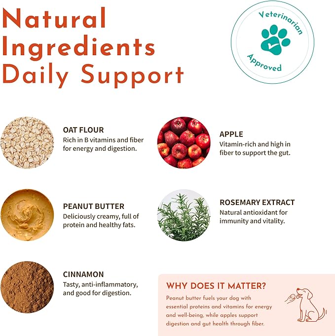 Pawco Dog Treats, Original – Supports Daily Wellness & Enjoyment – Crunchy Dog Cookies with Peanut Butter & Apple – Functional & Healthy Rewards for Dogs – Magic Cookie – 8.8oz