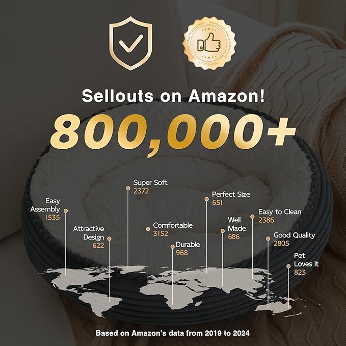 Love's cabin Round Donut Cat and Dog Cushion Bed, 20in Pet Bed for Cats or Small Dogs, Anti-Slip & Water-Resistant Bottom, Super Soft Durable Fabric Pet beds, Washable Luxury Bed Burgundy Stripe