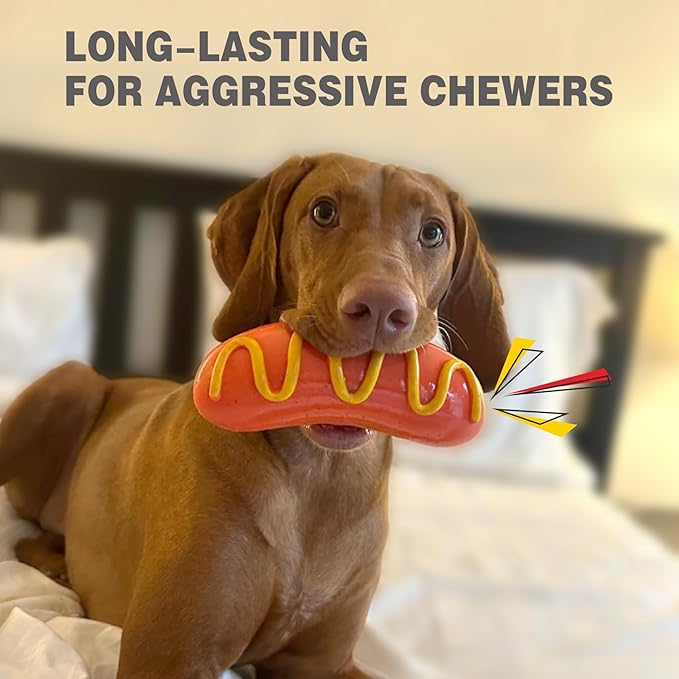LiuMelinda Dog Chew Toys for Aggressive-Chewers - Indestructible Dog Toy for Aggressive Chewer(2-Pack)，Tough Chew Toys for Dogs （Rubber）